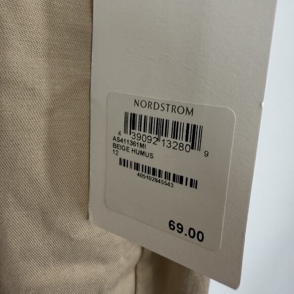 1901 Chino Pants Beige Humus Straight Leg Flat Front Women Size 12 - Picture 8 of 12